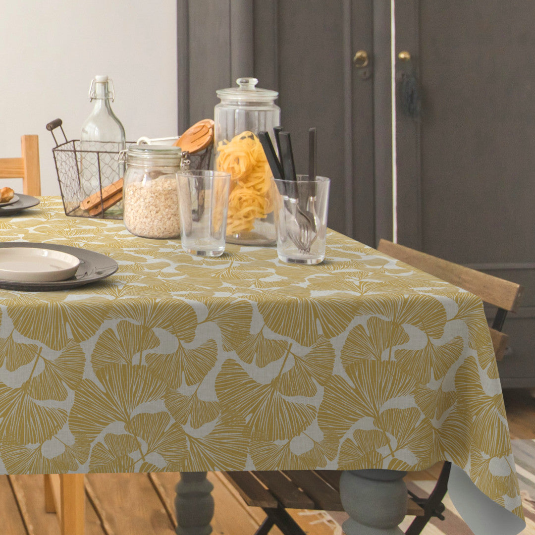 Ginkgo Honey – Extra kraftig vaxduk med textillook, hörn