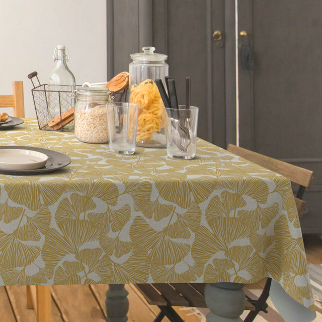 Ginkgo Honey – Extra kraftig vaxduk med textillook, hörn