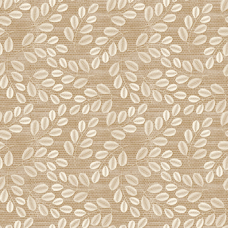 Hessian Leaf Beige – Lätt präglad vaxduk med bladmönster, mönster