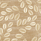 Hessian Leaf Beige – Lätt präglad vaxduk med bladmönster, närbild