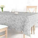 Hessian Leaf Grå – Lätt präglad vaxduk med bladmönster