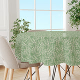 Hessian Leaf Grön – Rund lätt präglad vaxduk med bladmönster, miljö