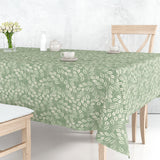 Hessian Leaf Grön – Lätt präglad vaxduk med bladmönster