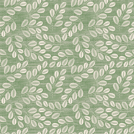 Hessian Leaf Grön – Lätt präglad vaxduk med bladmönster, mönster
