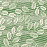 Hessian Leaf Grön – Lätt präglad vaxduk med bladmönster, närbild