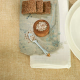 Illusion Demi Gold – Captain Cook vaxduk med linnelook närbild