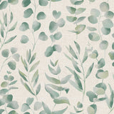 Jodie – Vaxduk med slät linnelook och grönt bladmönster, motiv