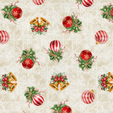 Juleklokke – Jultextilvaxduk med julkulor, mönster