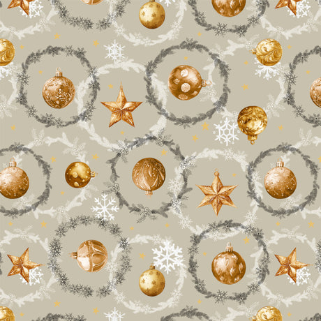 Julkulor & Kransar – Beige julvaxduk, mönster