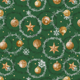 Julkulor & Kransar – Grön julvaxduk, mönster