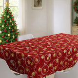 Julkulor & Kransar – Röd julvaxduk, julmiljö