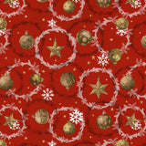 Julkulor & Kransar – Röd julvaxduk, mönster