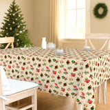 Julstrumpor & Klappar – Jultextilvaxduk med klassiska motiv, miljö