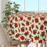 Julstjärna & Murgröna – Rund klassisk jultextilvaxduk