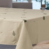 Julia Grön - Broderad julduk, 100 % bomull - 140 x 270 cm, hörn