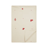 Julia Rød - Broderad julduk, 100 % bomull - 140 x 220 cm, vikt