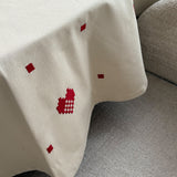 Julia Rød - Broderad julduk/julgransmatta Ø 140 cm, mönster