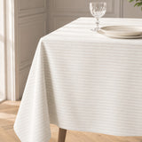 Lam Blanco – Jacquardvävd textilvaxduk i offwhite, hörn