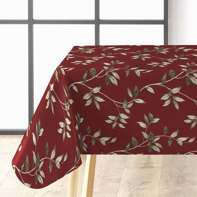 Liane Rouge – Vaxduk i vinrött med gyllene lianer, hörn