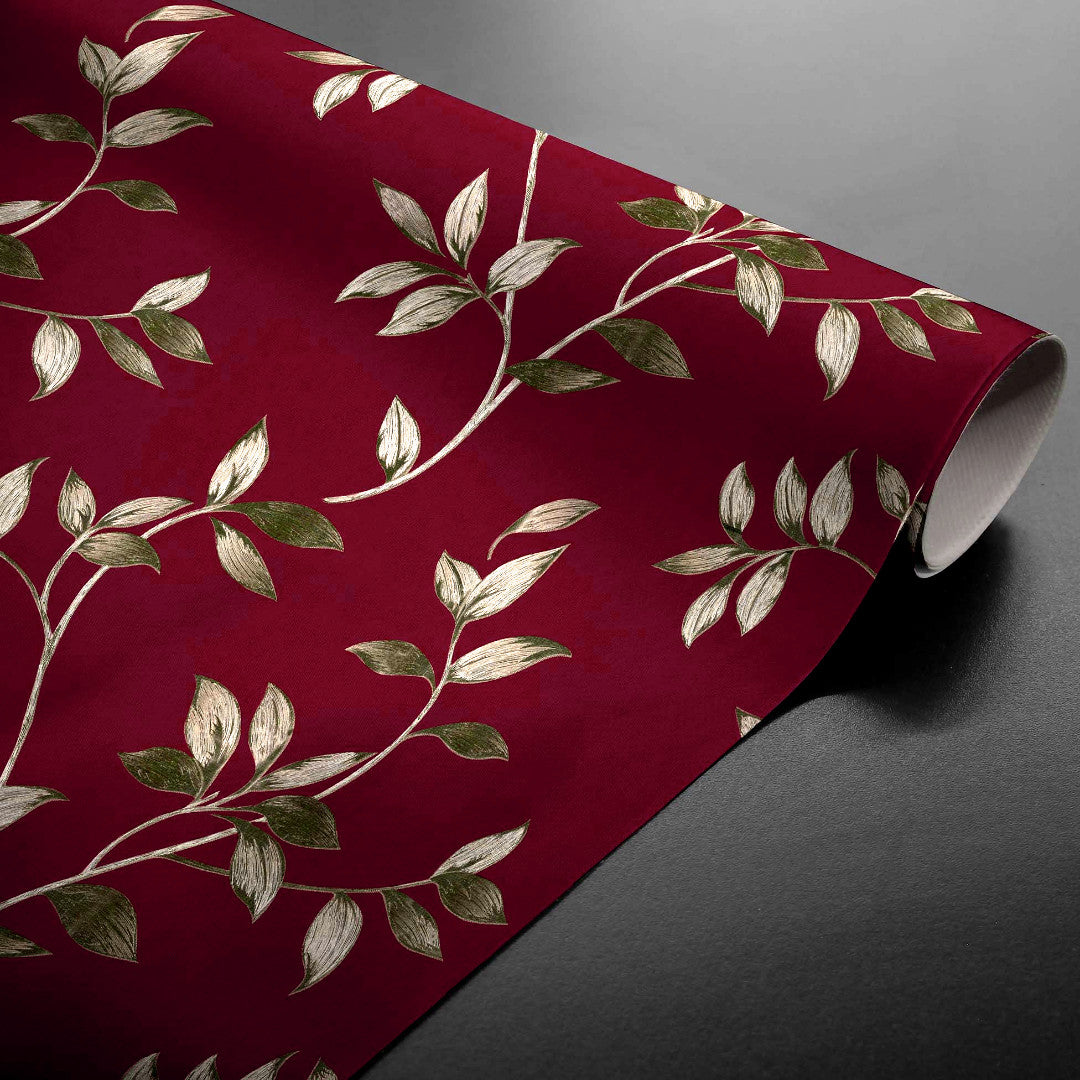 Liane Rouge – Vaxduk i vinrött med gyllene lianer, rulle