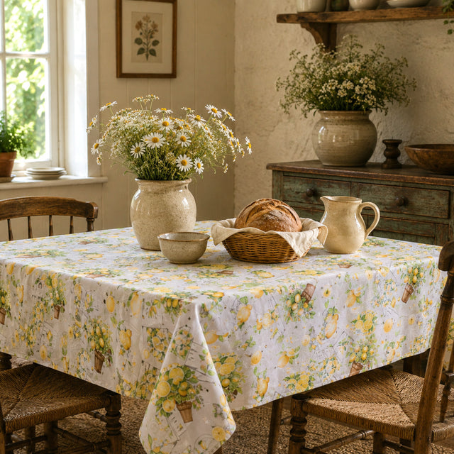 Limoncello Garden – Vaxduk med citrondesign, landsmiljö