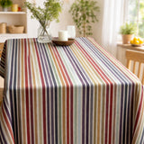 Linea Viva – Textilvaxduk med levande ränder, bordsände