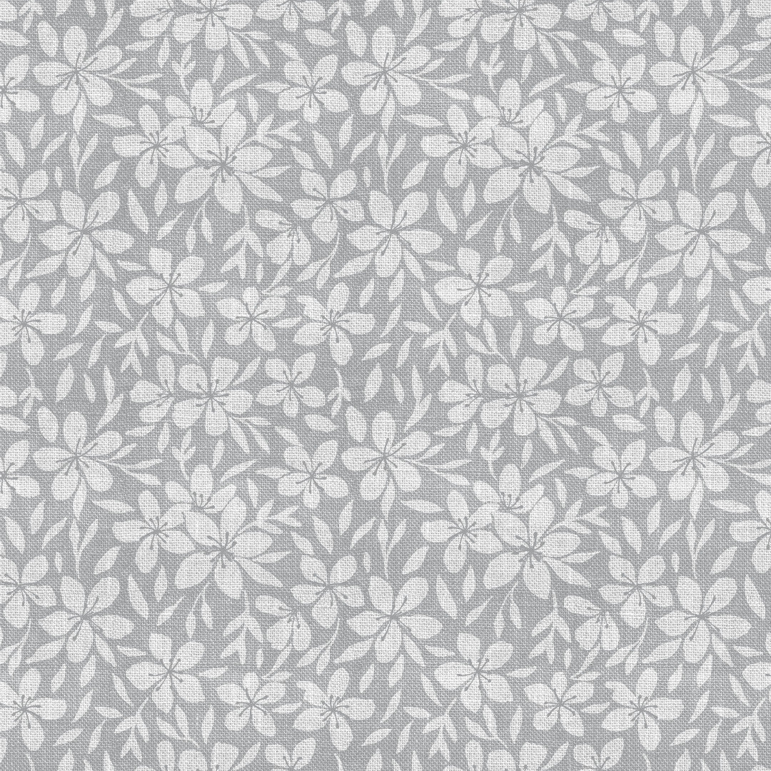 Linen Leaf Grå – Lätt präglad vaxduk med bladmönster, mönster