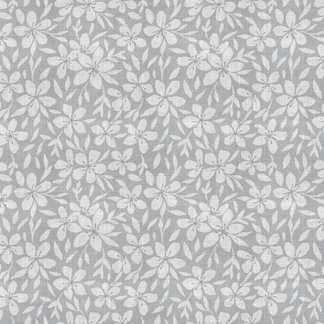 Linen Leaf Grå – Lätt präglad vaxduk med bladmönster, mönster