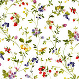 Lydia Sommarbär - Vaxduk med vilda bär och blommor i glada färger, mönster