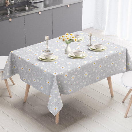 Marguerite – grå vaxduk med vita prästkragar miljö