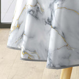 Marquina – Rund vaxduk Ø 155 cm med marmormönster och metallic, kant