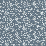 Milflores Dusty Blue - Textilvaxduk med små blommor, dukning
