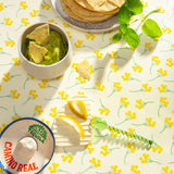 Mimosi Vanilla – Captain Cook vaxduk med små grafiska blommor närbild