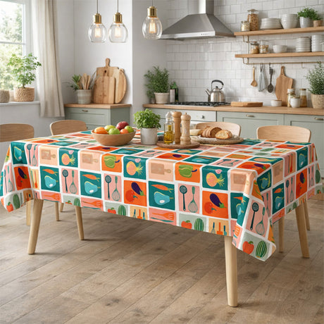 Minestrone Multico – Färgglad vaxduk med köksmotiv, miljö