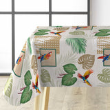 Natis – Tropisk vaxduk med papegojor och palmblad, hörn