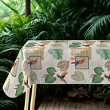 Natis – Tropisk vaxduk med papegojor och palmblad, regnskog