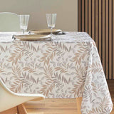 Nedelia Natural - 145 x 240 cm, rektangulär duk med bladmönster