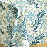 Nedelia Sage - 145 x 240 cm, rektangulär duk med bladmönster, hörn