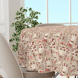 Nissehjerte – Rund jultextilvaxduk i nordiskt julpatchwork