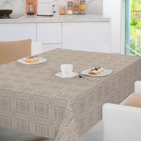Nordfavn Adamascado Positivo Beige – Vaxduk med damastmönster miljö