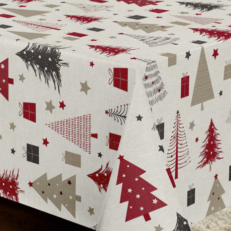 Nordfavn Arbres de Noël – Julvaxduk med granar och julklappar