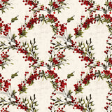 Nordfavn Bessie – Jultextilduk med röda bär och gröna grenar, mönster