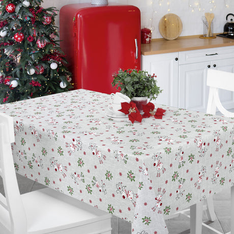 Nordfavn Ciervos Navidad – Julvaxduk med söta renar miljöbild