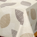 Nordfavn Cocoon Beige - Vaxduk med grafiskt bladmönster, hörn