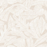 Nordfavn Edna – Textilvaxduk med diskret bladmönster på sandfärgad bakgrund