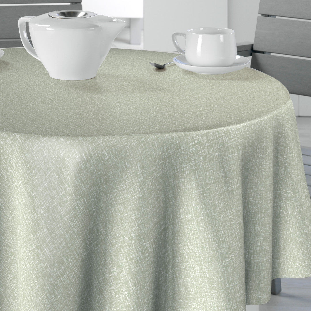Nordfavn Fine Weave Sage – Slät rund vaxduk med diskret textilkänsla