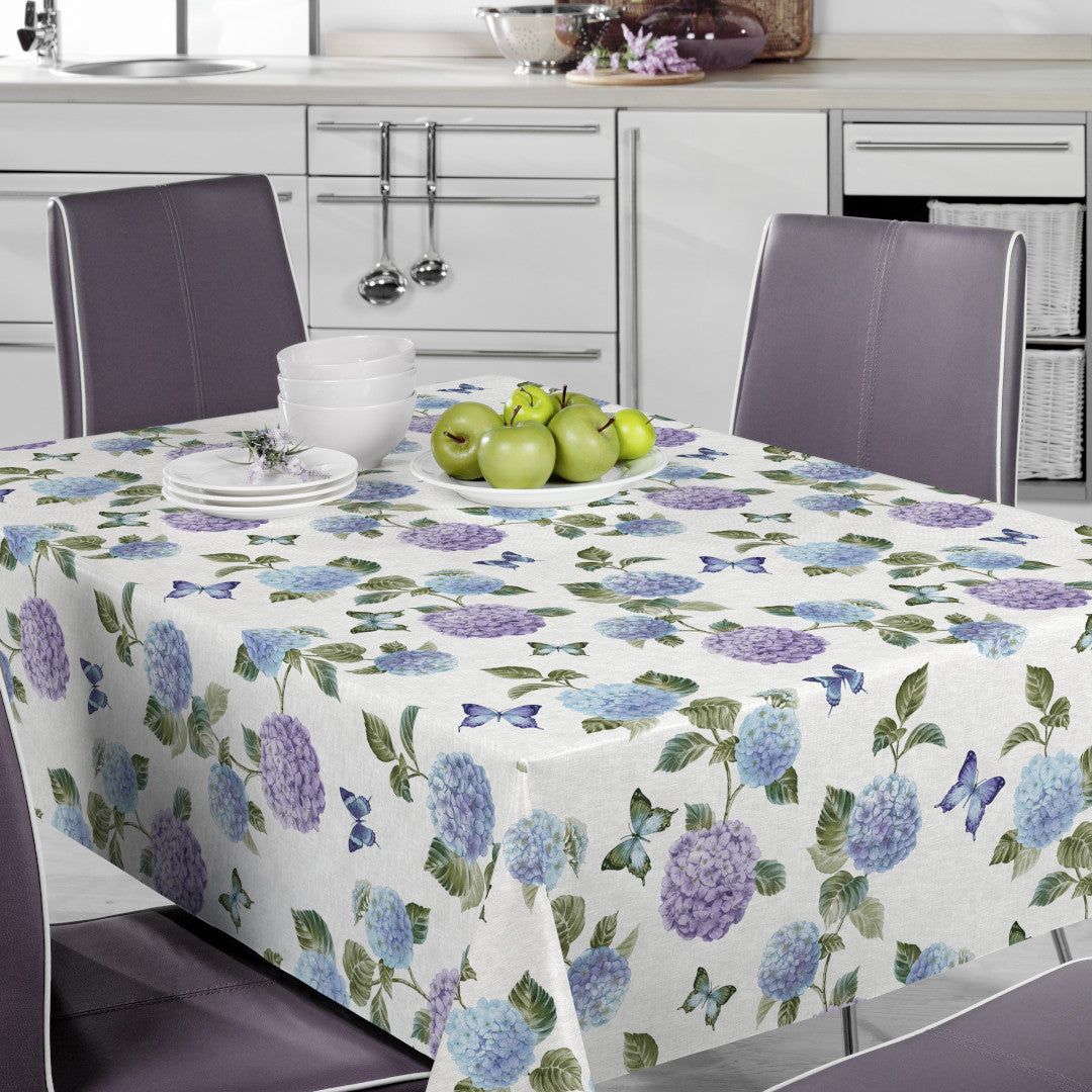 Nordfavn Hortensia Trädgård Blå – Vaxduk med fjärilar
