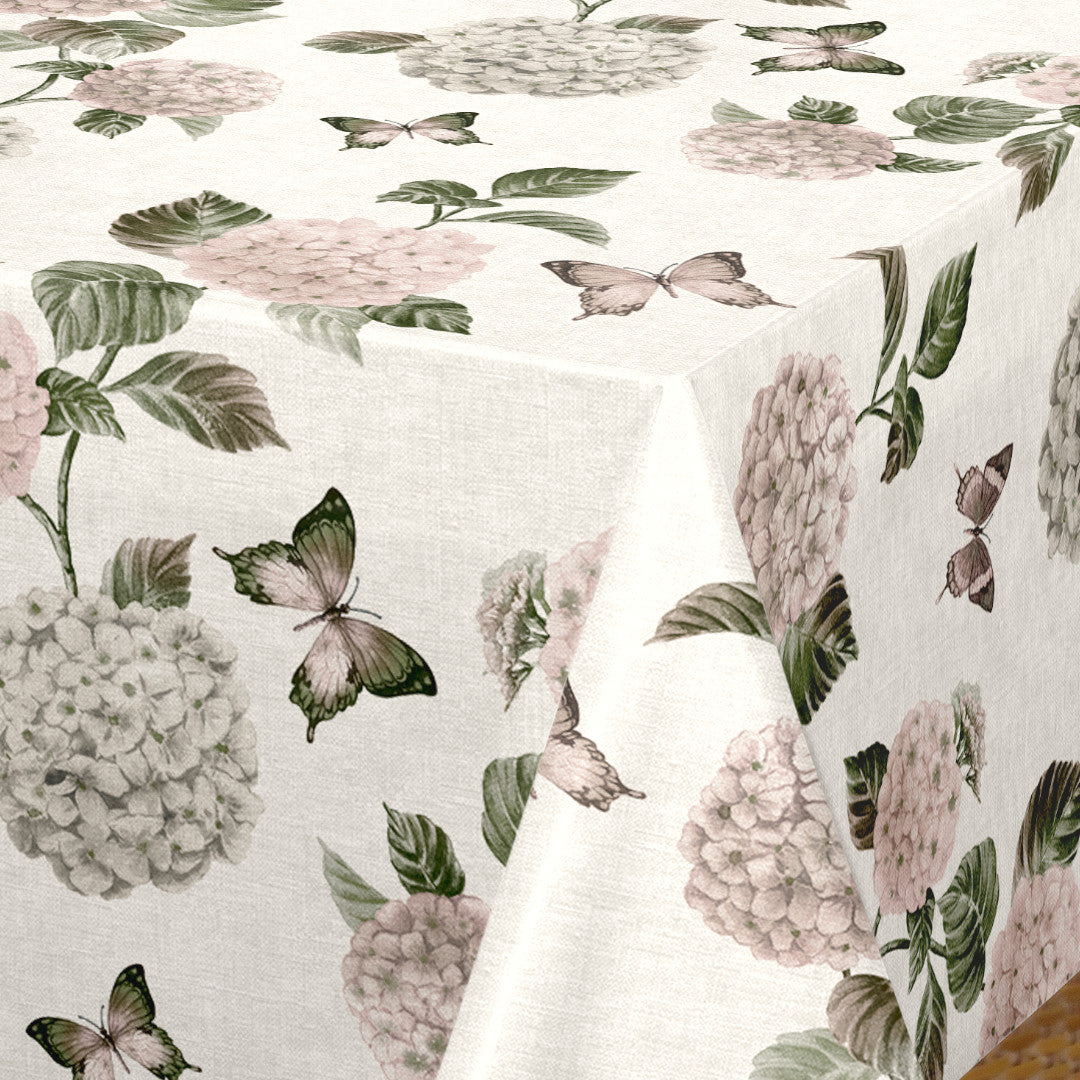 Nordfavn Hortensia Have - Duk med fjärilar, hörn