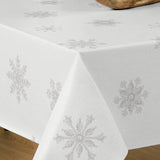 Nordfavn Marilyn – Ljusgrå julvaxduk med iskristaller