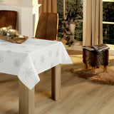 Nordfavn Marilyn – Ljusgrå julvaxduk med iskristaller miljöbild 2